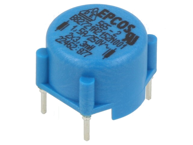 Smoorspoel: common mode; THT; 3,3mH; 1,5A; 180mΩ; ±30%; horizontaal Smoorspoel: common mode; THT; 3,3mH; 1,5A; 180mΩ; ±30%; horizontaal